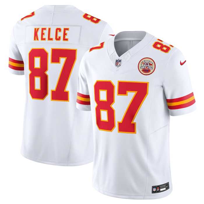 Men & Women & Youth Kansas City Chiefs #87 Travis Kelce White 2023 F.U.S.E. Vapor Untouchable Limited Stitched Jersey